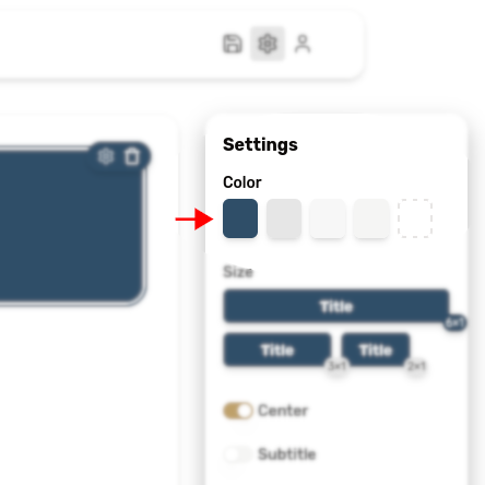 The settings palette with block colors settings highlighted