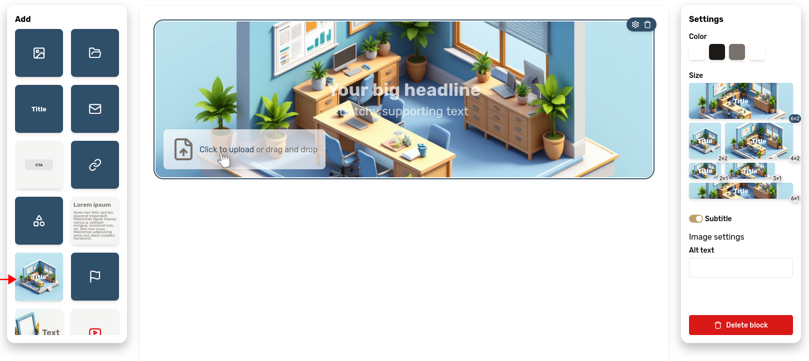 Banner block screenshot