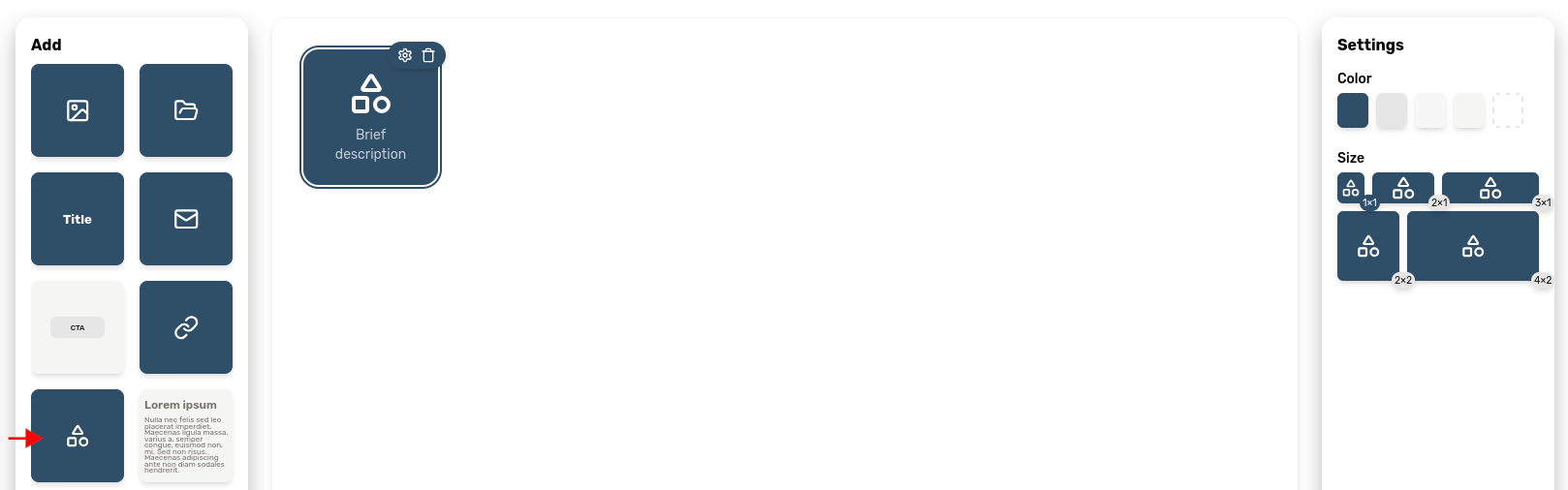 Icon block screenshot