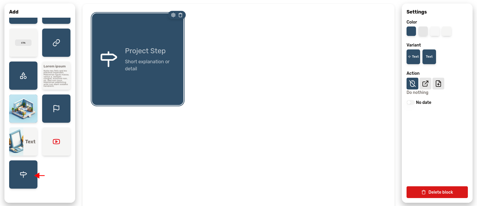 Step block screenshot